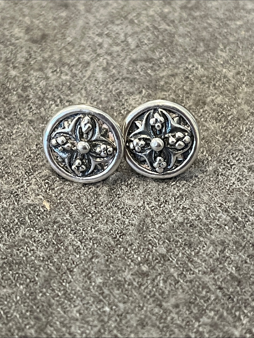Mignon Faget Small Medallion Sterling/14K Earrings